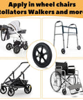 4 Pcs Replacement Wheelchair Wheels 8 Inch Universal Anti Slip Casters for wheelchairs, walkers, rollators black, collage view