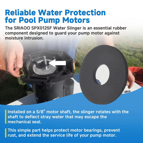 4-Pack Rubber Water Slinger Rings SPX0125F Compatible With Hayward Pool Pumps Durable slam ring seal guard for 5/8 inch motor shaft.