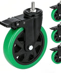 Heavy Duty Six Inch Stem Caster Wheels Delivering A Rock Solid Three Thousand Pound Capacity Dual Swivel Rollers for easy mounting.