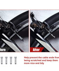 4 Pack Bike Brake Cable Kit For Mountain And Road Bikes before and after installation with universal inner cables and housing