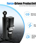 Hella Tough 8 Inch Linear Actuator 12V DC Electric Motor showing bidirectional gear pump and electric integration.