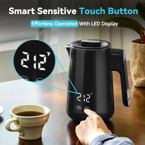 850Ml Small Electric Kettle With Temperature Control Your Quick Heat Buddy 800W Fast Boil Double Wall 304 Stainless