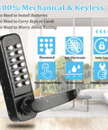 Keyless Entry Door Lock With Mechanical Keypad And Handle, Weatherproof Digital Combination Front Door Lock indoors