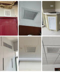 Solid Build Aluminum Louvered Access Panel Door With Built In Filter Grid And No Sweat Hinge Setup For Crisp Drywall Flush And Sweet Breeze Flow Measuring Eighteen By Twenty Four Inches showcased in various installations.