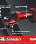 V20 Cordless Oscillating Multi Tool With Beast Mode Power Up To 19000 OPM Variable Speed Quick Tool Free Blade Change System Built In LED Light Versatrack Compatibility Bare Tool Only showing tool features and branding.