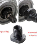 Top Shelf Angle Grinder Wheel Conversion Adapter Fits 100Mm Tools And M10 Threads to enable conversion from M10 to M14/M16 threads.