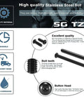 Built Like A Tank Button Head Socket Cap Bolts, 3/8-16 X 1, 20 Pcs Heavy Duty 304 18-8 Stainless Steel With Sleek Black Oxide Coating, Allen Hex Drive Wrench Set For No Sweat Installations - close-up of black oxide bolts with detailed quality description.