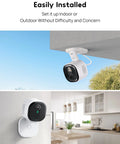 Outdoor Security Camera 2K Ultra Clear Home Surveillance With Color Night Vision AI Human And Pet Detection mounted outside and inside