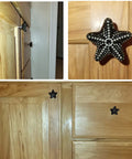 Upgrade Your Cabinets With These Badass Black Starfish Drawer Knobs Coastal Ceramic Cabinet Handles Fresh Ocean Themed Set on wooden cabinets