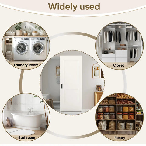 Kick Back Those Old Hinges With This Seamless Concealed Sliding Barn Door 30 By 84 Inches in laundry room, closet, bathroom, and pantry.