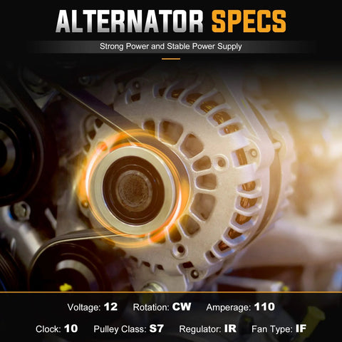 Alternator Replacement For Frontier 2005-2007 4.0L, Pathfinder 2005-2007 4.0L, Xterra 2005-2007 4.0L, 110 Amp visible close-up view