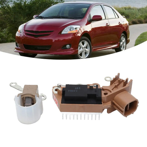 Heavy Duty Alternator Rebuild Kit With Top Shelf Voltage Regulator And Long Haul Carbon Brushes For 1.5L Drivetrains 2006 To 2012, featuring aluminum brush holder and voltage regulator.