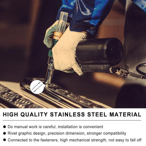 Worker using 50 Pieces Stainless Steel Blind Rivets Kit With Easy Install And Precise Specs For DIY, Furniture And Household Repairs
