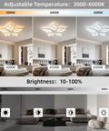Flower Shaped Ceiling Light Dimmable Modern Ceiling Lamp With Remote Control LED Fixture for Bedroom, Dining Room, and Kitchen
