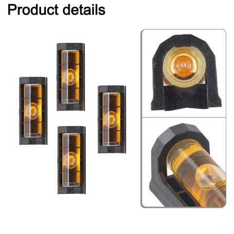4-Pack for mini Magnetic Level with Base, Compact Pocket for spirit showing four compact levels with clear spirit vials.