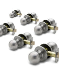 Passage Interior Door Knob Set Satin Stainless Heavy Duty Hardware With Easy Install And Reversible Design Six Pack
