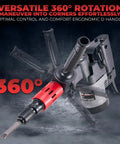 Heavy Duty SDS Plus Rotary Demolition Hammer Kit With Case Electric Demolition Chipping Hammer 360° rotation feature shown