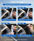 Premium Wheel Touchup Paint For Bmw Jet Black Alloy Rims No Sweat Scratch Repair Marker usage steps shown on image.