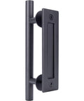 Matte Black Barn Door Pull And Flush Mounted Handle Set For Sliding Interior Doors Includes Hardware One Pack Durable Interior Barn Door Handle Kit For No Fuss Easy Install