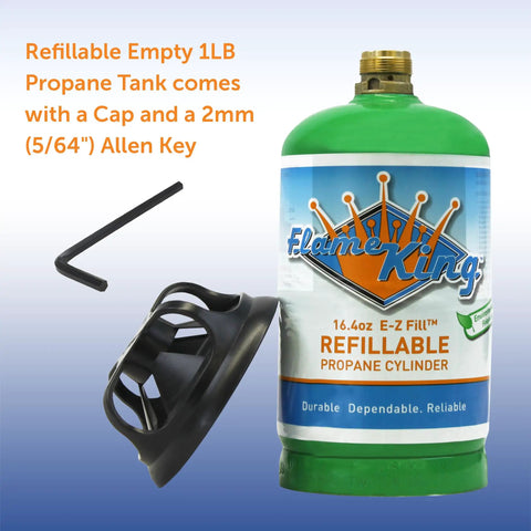 2 Pack Refillable Empty 1Lb Propane Tanks For Camping And Hiking DOT Compliant And Eco Friendly Gas Cylinders with Allen key