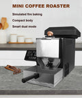 Legit Automatic Electric Coffee Bean Roaster For Home Kitchens Packed With Advanced Smoke Filter And Chaff Collector, compact body on kitchen counter.