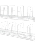 Eight Pack Heavy Duty Wire Shelf Dividers To Keep Your Closet Space Square And Spotless No More Topple Junk Slick Steel Rack Separators for organizing.