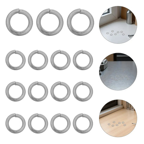 300 Pack M6 Stainless Steel Split Lock Washers arranged on a white background, showing durable corrosion resistant hardware fasteners.