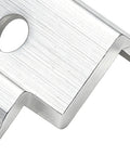 Close-up of Heavy Top No Hassle Rustproof Aluminum Solar Panel Mount bracket with hole, showcasing tool-free installation features.