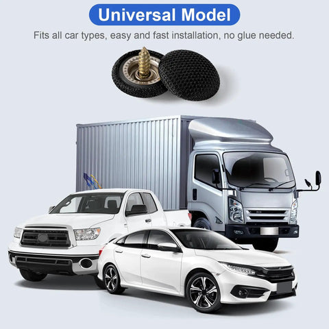 Universal Car Roof Headliner Repair Kit With 262 Piece Set Including Push Pin Fasteners And Screwdriver For Hassle Free Diy Sagging Interior Liner Fix On Most Rigs And Rides In Black, shown on various vehicles.