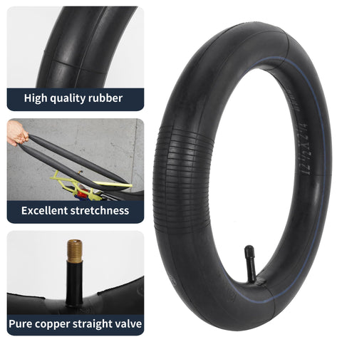 Two Pack 12 5 X 2 25 Bike Inner Tubes 1 2 mm Extra Thick Butyl Rubber Heavy Duty Flat Resistant Tubes with Pure Copper Valve