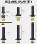 Built Different M6 Hex Socket Cap Bolt And Barrel Nut Assortment Kit showing sizes, quantities, and an M4 hex key for furniture assembly.
