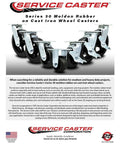 Tough As Nails Heavy Duty Swivel Caster Set Of Four With Four Inch Rubber On Metal Wheels and Ball Bearings with Top Lock Roll Brakes