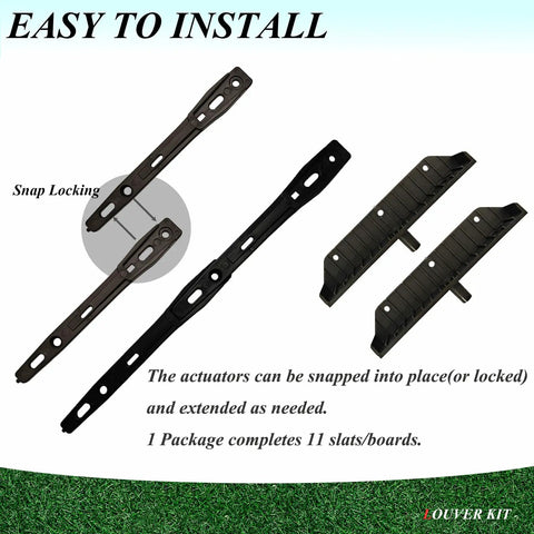 Louver Bracket Kit For Deck Sunblind And Window Shutter Hardware, Complete Set Up To 22 Boards 48 Inch Black Outdoor Privacy Wall Pergola Roof Shading System 2 Pack Patio Ready For Any Outdoor Space