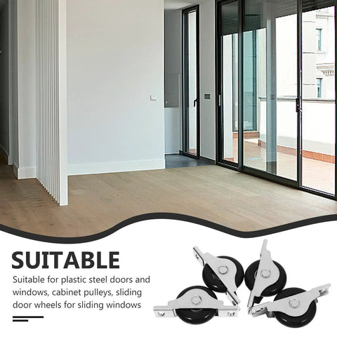 Replace Your Sliding Door Pulley Wheel Roller With Double Bearings At 40mm for patio tracks and sliding windows in modern setting.
