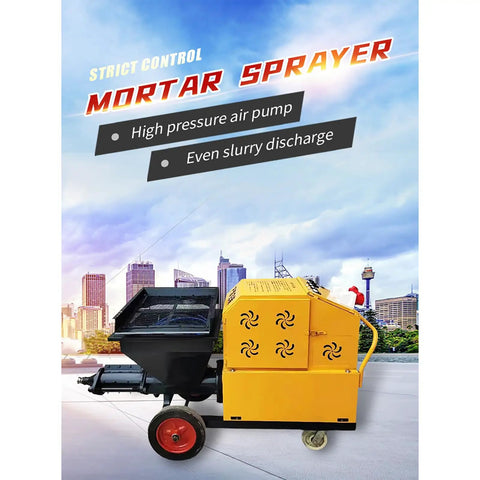 Portable Construction Sand Cement Mortar Spraying Machine With Multifunctional Wall Plaster Stucco Pump for exterior plastering.