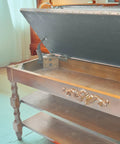 Self Balancing Lid Support Hinges Left And Right Dark Bronze Tone With Screws For Sofa Box Cabinet Toy Box And Shoe Bench Built In Spring Mechanism Durable Iron Anti Rust Easy Install Smooth Lift on wooden chest