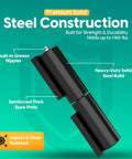 7 Inch Weld On Hinges For Metal with built-in grease nipples, heavy-duty solid steel construction, holds 1102 lbs capacity.