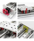 Smooth Operator Cnc Optical Axis Ball Screw Slide Module With Precision Linear Motion Guide Rail Actuator Kit close-up with aluminum rail.