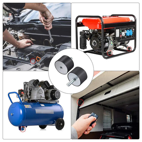 Built Tough M12 Male Female Rubber Vibration Isolator Mounts Heavy Duty Shock Absorber Hardware for compressors and generators.