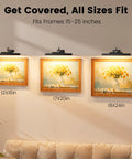 Rechargeable 12 Inch Wireless Picture Light With Dimmable LED illuminating art of different sizes in a home gallery