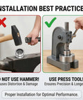 Heavy Duty NK15/16 Needle Roller Bearing Two Piece Set installation guide showing proper press tool use.