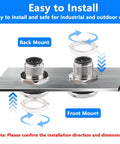 Installation diagram of IP67 Waterproof M12 4 Pin A Coded Female Bulkhead Connector Cable 0.2M 2 Pack, showing back and front mount options.