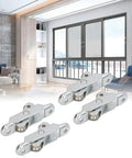 Built Tough 4 Pack Double Wheel Roller Pulleys Slide Like Butter For Sticky Doors Smooth Window Tracks Zero Jam Closet Setup Durable Alloy Steel Quick Fix Everyday Household Gear in modern home setting.