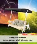 Replacement Canopy For 3 Seater Patio Swing Waterproof Outdoor Top Cover 210D Oxford Cloth Dustproof Rainproof No Hassle All Weather Guard For Garden Patio Porch Hammock Black showcasing weather protection.