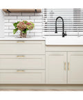 Kitchen cabinets with 5 Pack Champagne Bronze Curved Cabinet Handles For Kitchen Cabinets And Drawer Fronts Slim 5-3/16 Inch Length With 3 Inch Center