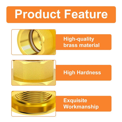 Brass Union Pipe Fitting 1-1/2 Inch Female Connector, high-quality brass, durable, corrosion-resistant, threaded union