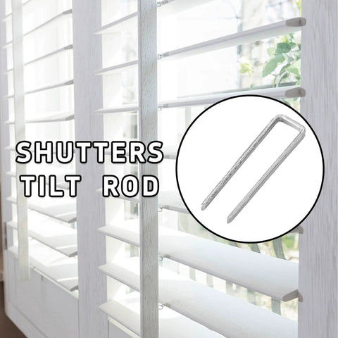 Rock Solid Heavy Duty 80 Piece Replacement Louver Staples For Plantation Shutter Repair Kit Tilt Rod Hardware silver metal staples on indoor plantation shutters.