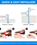 Installation guide for Heavy Duty Gold Cabinet Pulls And Drawer Handles with threading depths and pliers.
