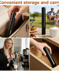 Rechargeable Milk Frother Handheld Electric Coffee Mixer Wand On The Go With Stainless Steel Whisk And Portable Case