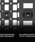 Universal MOLLE Mounting Bracket Base 4 Pack For Panels And Accessories Mounts Fits 1 To 1.7 Inch MOLLE Slots detail view